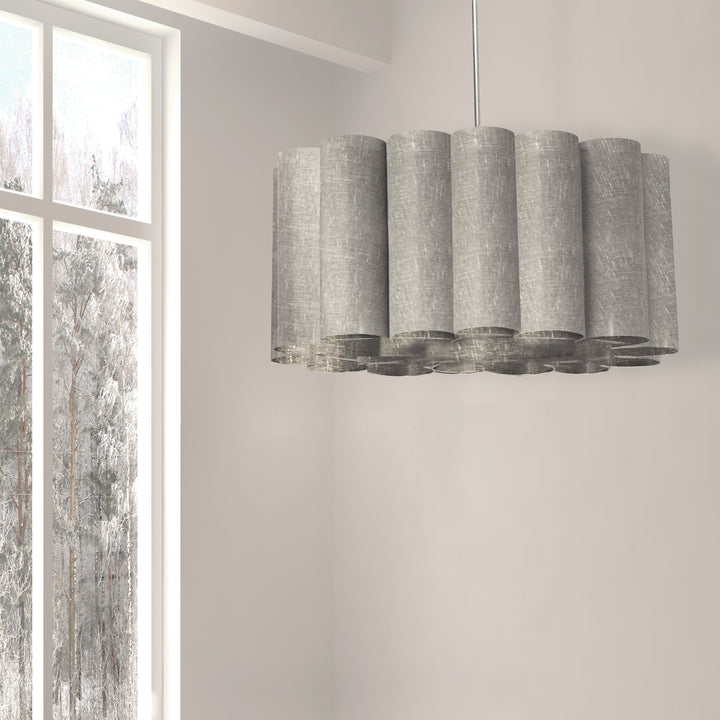 Dainolite 4 Light Sandra Pendant Milano Grey Polished Chrome