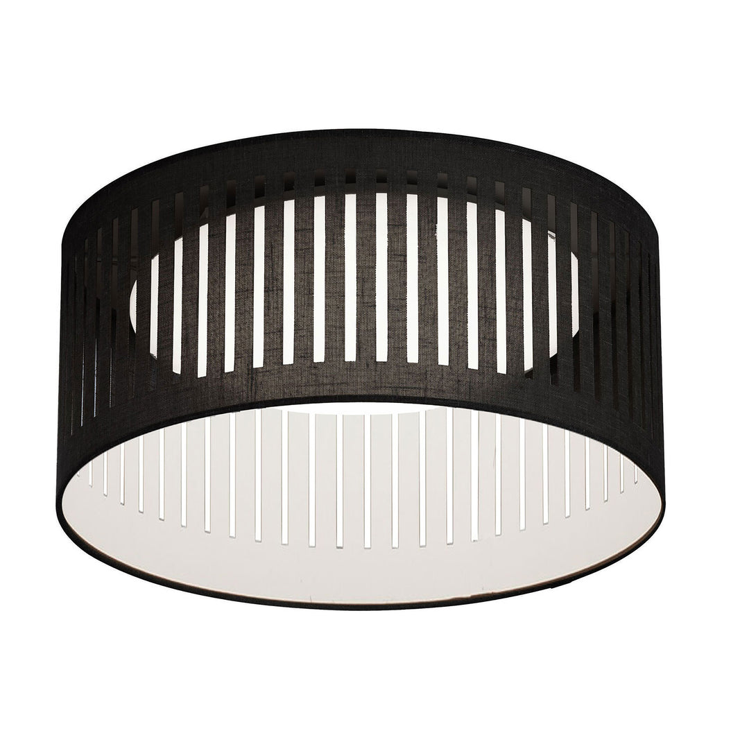 Dainolite LED Flush Mount, Slit Drum Shade, Black