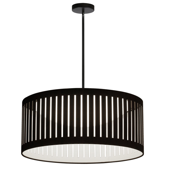 Dainolite 22W Slit Drum Pendant, Matte Black with Black Shade