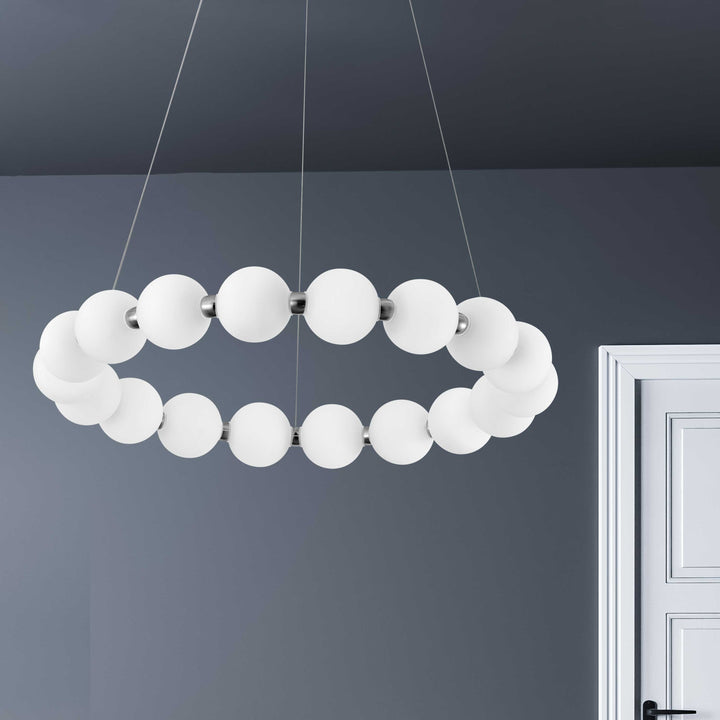 Dainolite 24W Polished Chrome Chandelier w/ White Acrylic