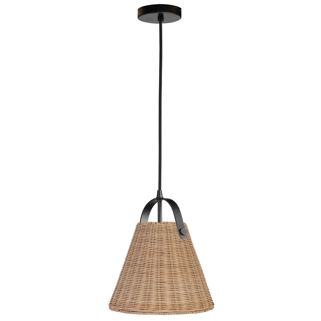 Dainolite 1 Light Incandescent Pendant Aged Brass with Wicker Shade