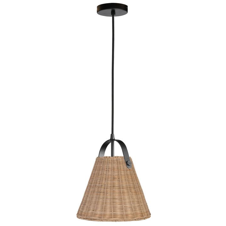 Dainolite 1 Light Incandescent Pendant Aged Brass with Wicker Shade