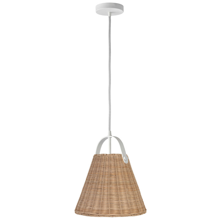 Dainolite 1 Light Incandescent Pendant Aged Brass with Wicker Shade