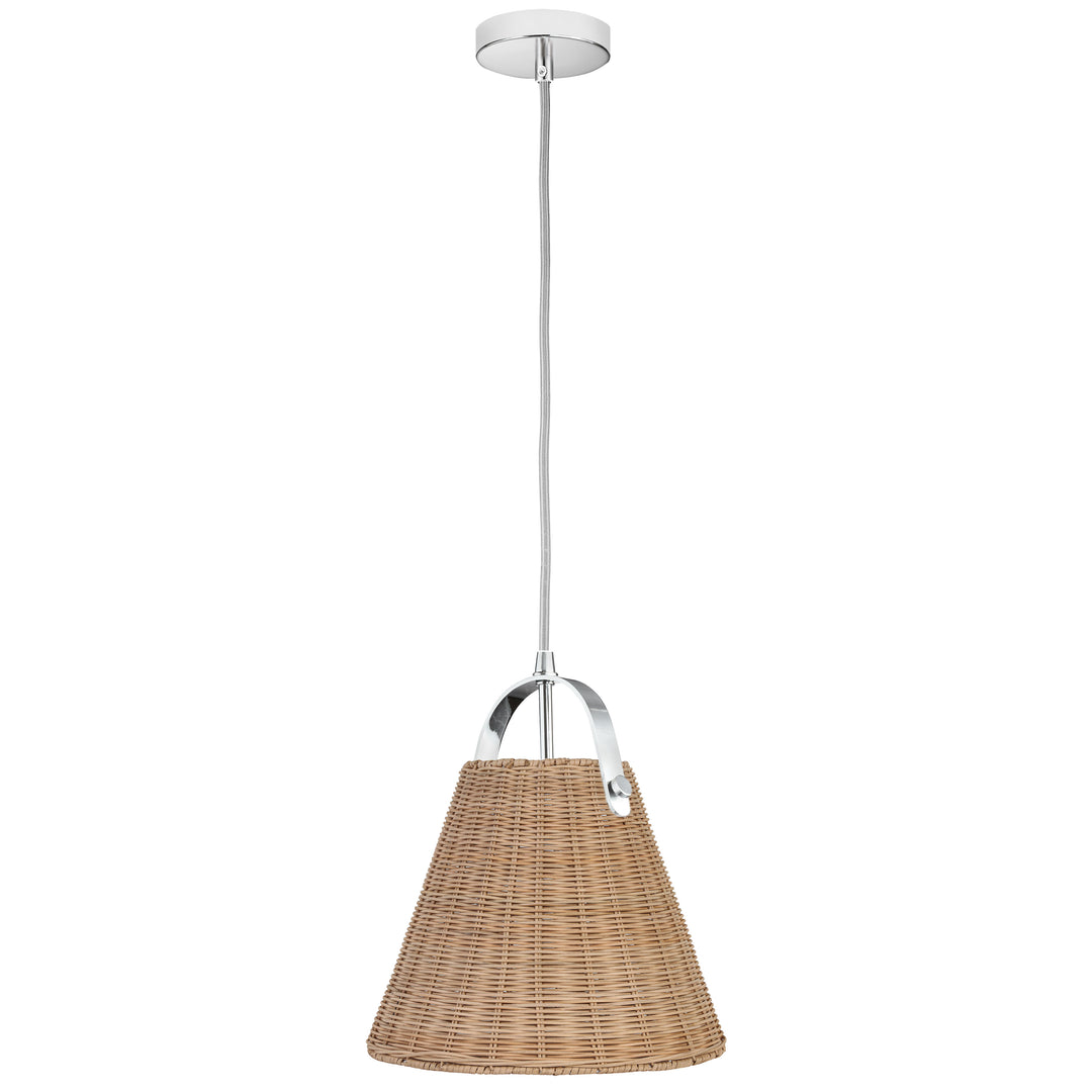 Dainolite 1 Light Incandescent Pendant Aged Brass with Wicker Shade