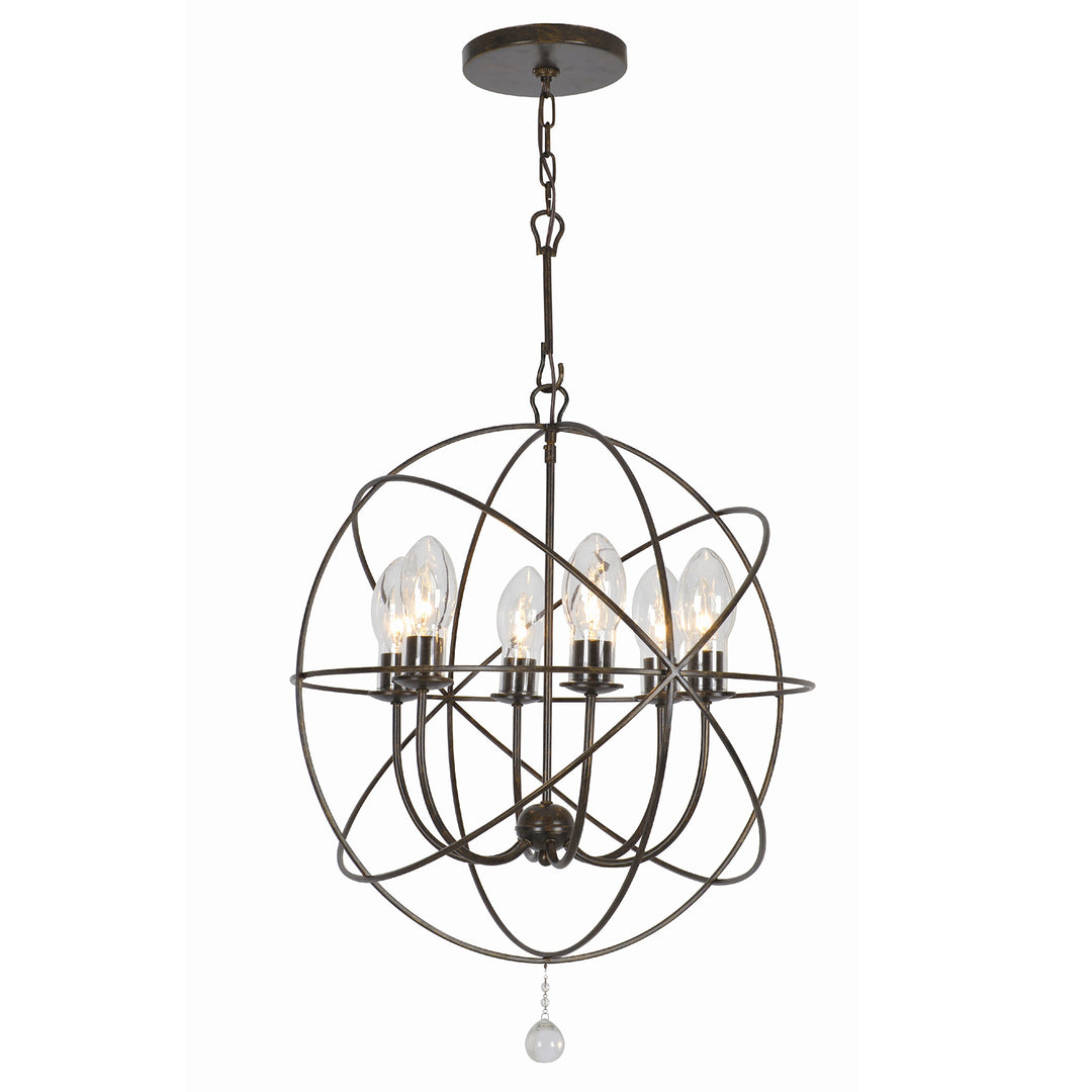 Crystorama Solaris 6 Light English Bronze Sphere Outdoor Pendant