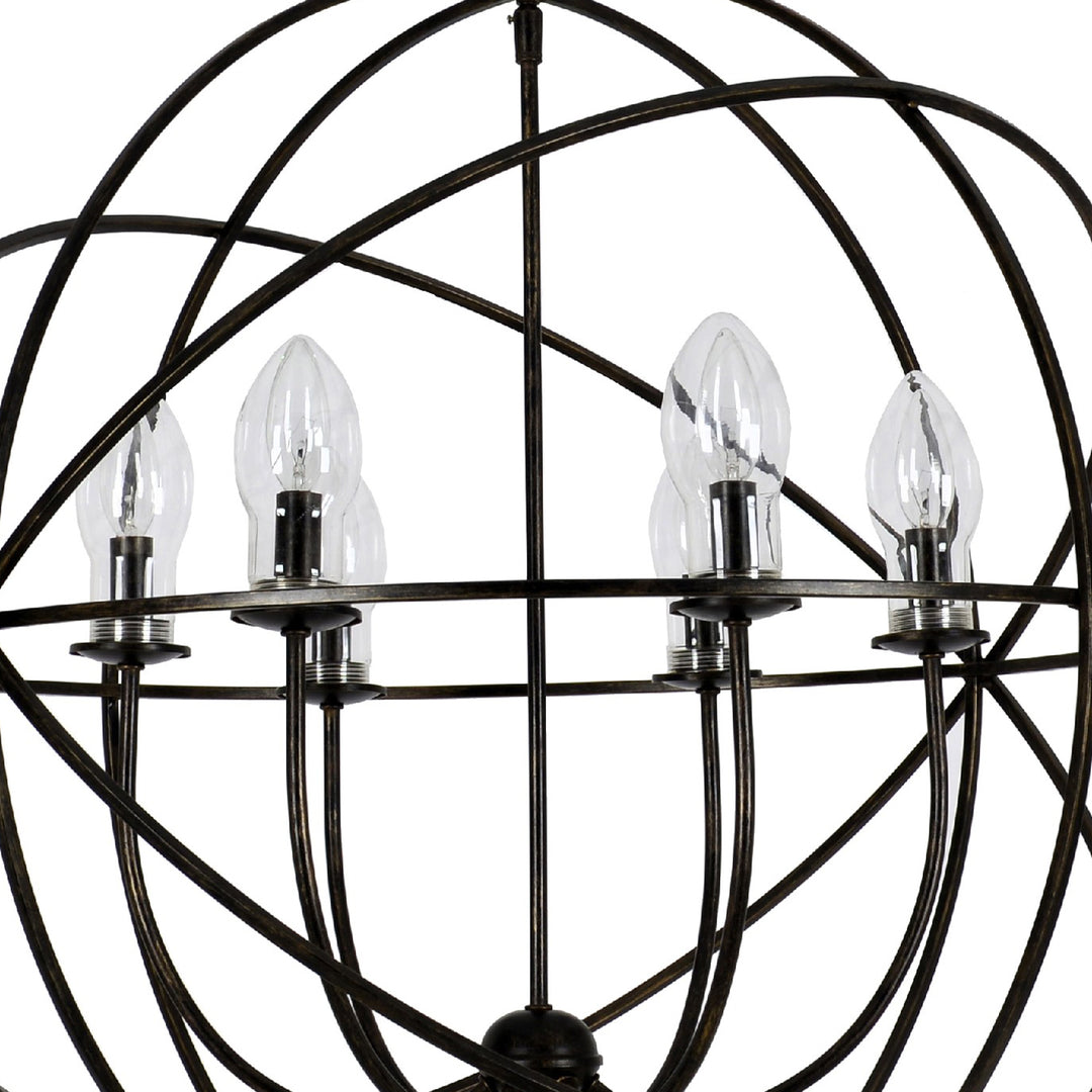 Crystorama Solaris 6 Light English Bronze Sphere Outdoor Pendant