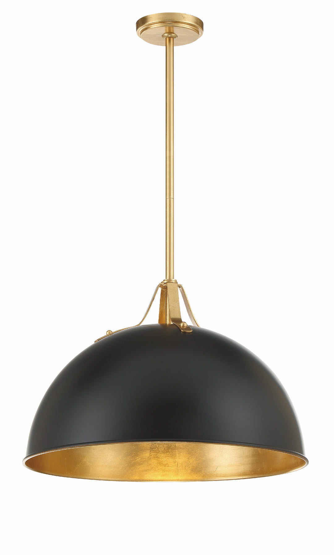 Soto 1 Light Matte Black + Antique Gold Chandelier