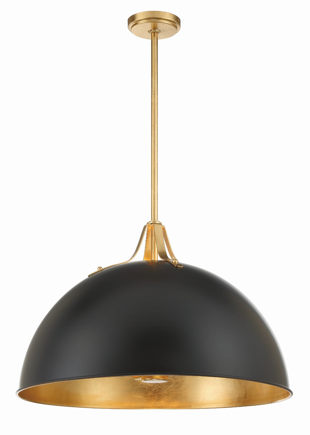 Soto 3 Light Matte Black + Antique Gold Chandelier