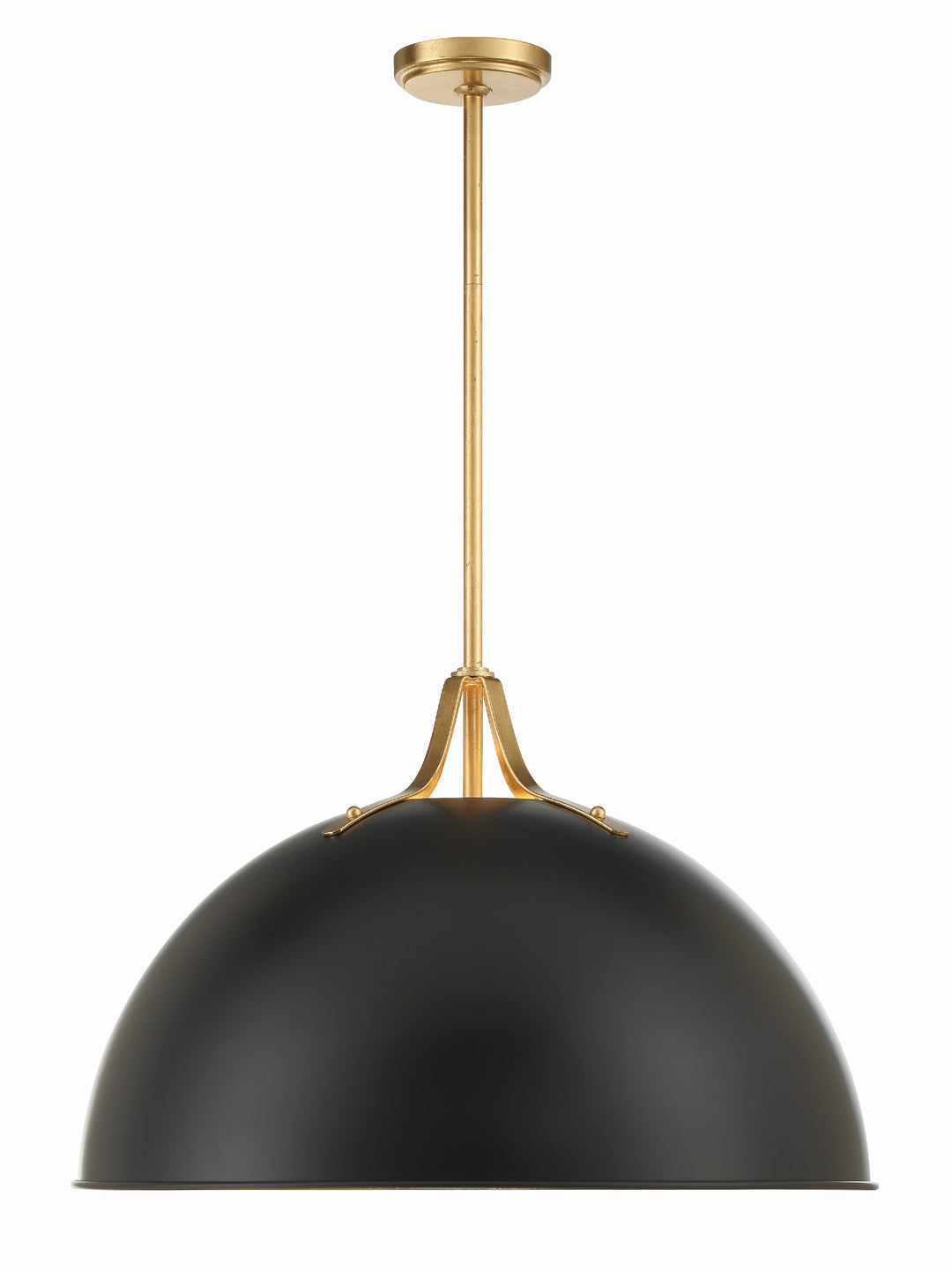 Crystorama Soto 3 Light Matte Black + Antique Gold Chandelier