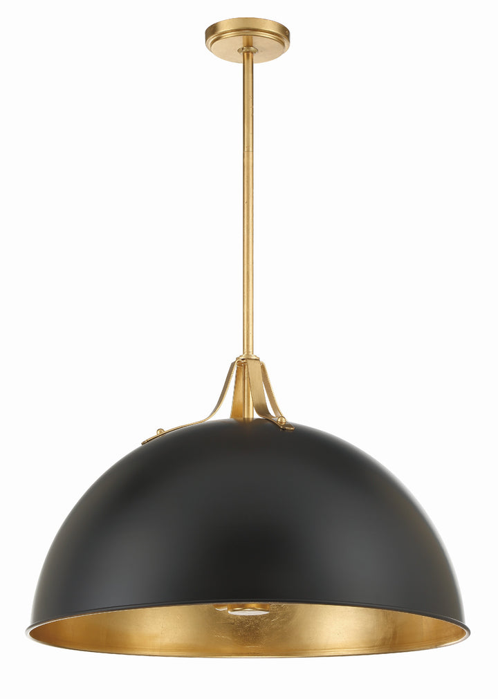 Crystorama Soto 3 Light Matte Black + Antique Gold Chandelier