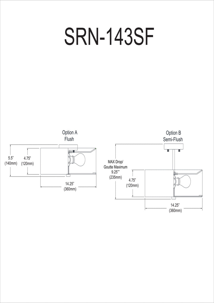 Dainolite 3 Light Incandescent Semi-Flush, Aged Brass with Black Shade