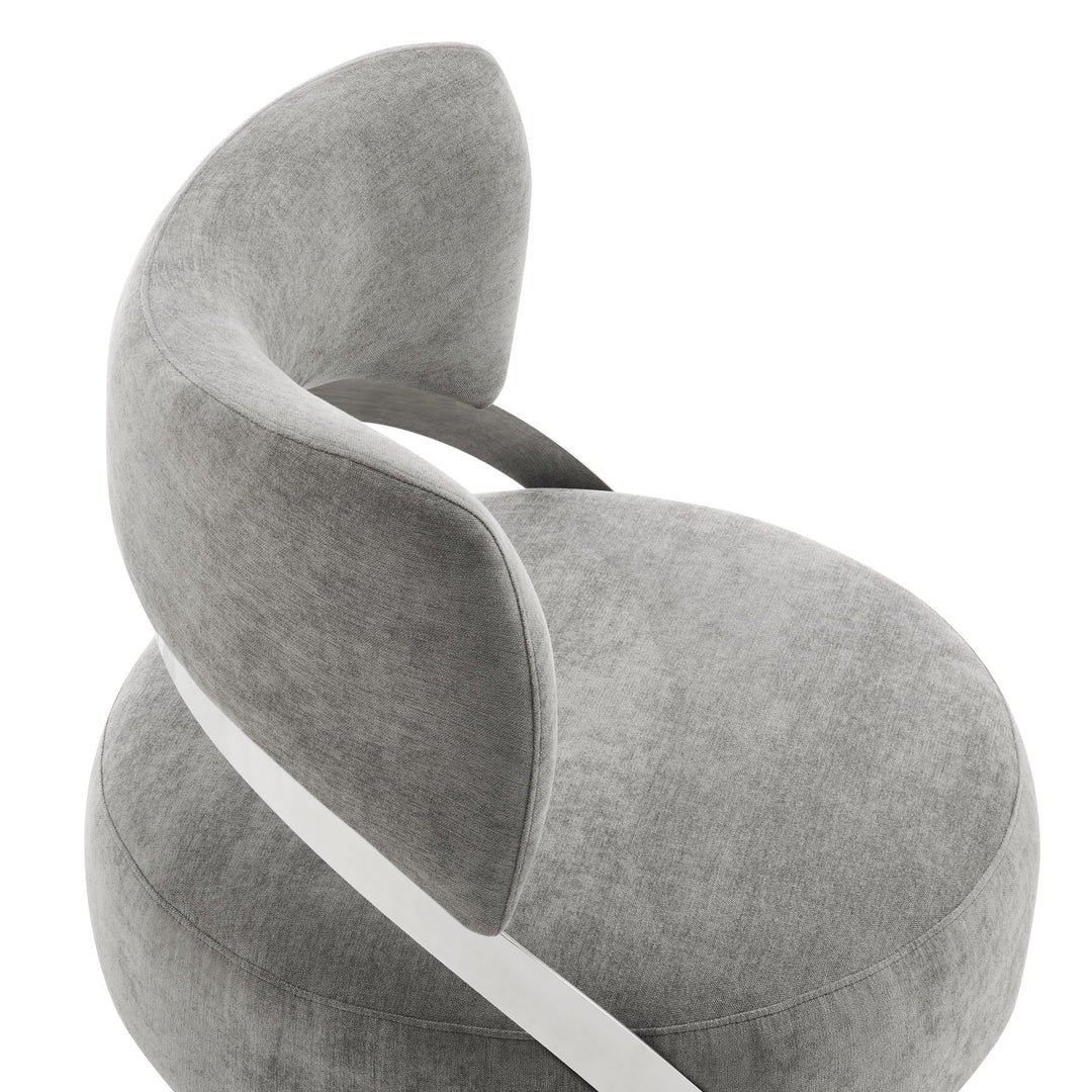 Finesse Decor Aura Modern Accent Chair // Gray and Chrome