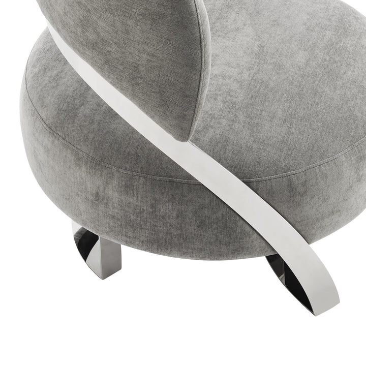 Finesse Decor Aura Modern Accent Chair // Gray and Chrome