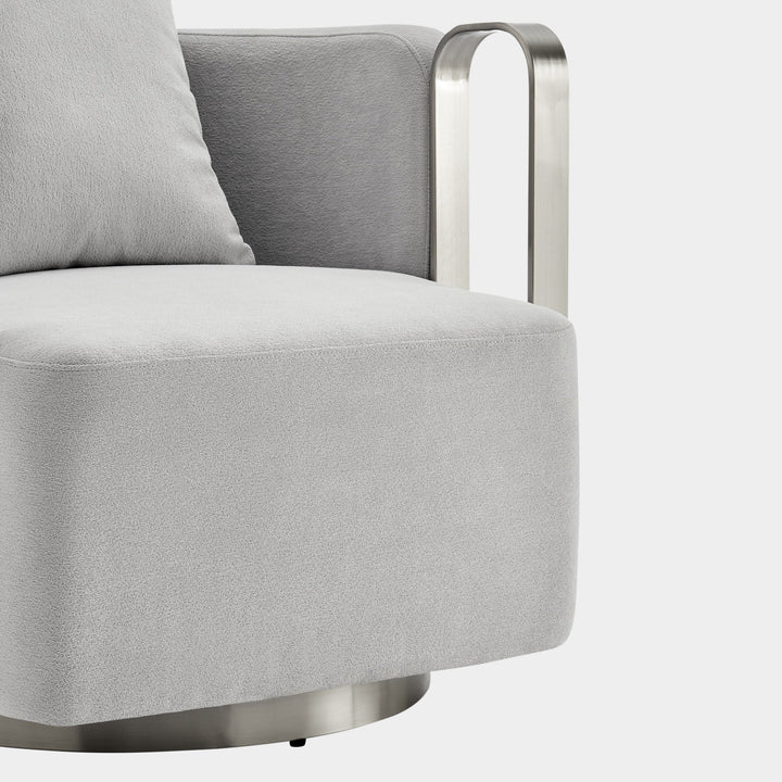 Finesse Decor The Marvel Contemporary Accent Chair // Gray and Brushed Nickel