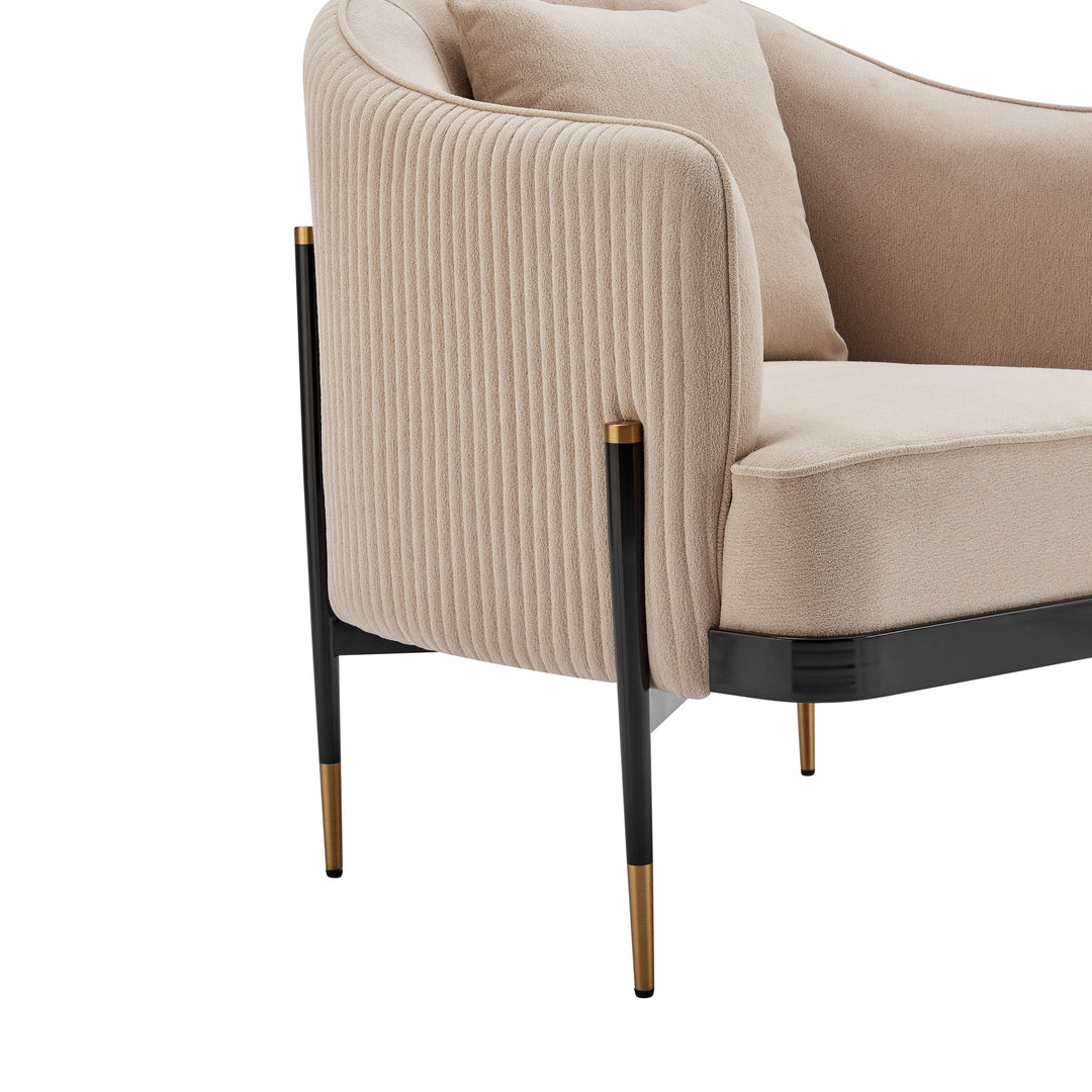 Versa Transitional Elegance Accent Chair // Beige, Black, and Gold