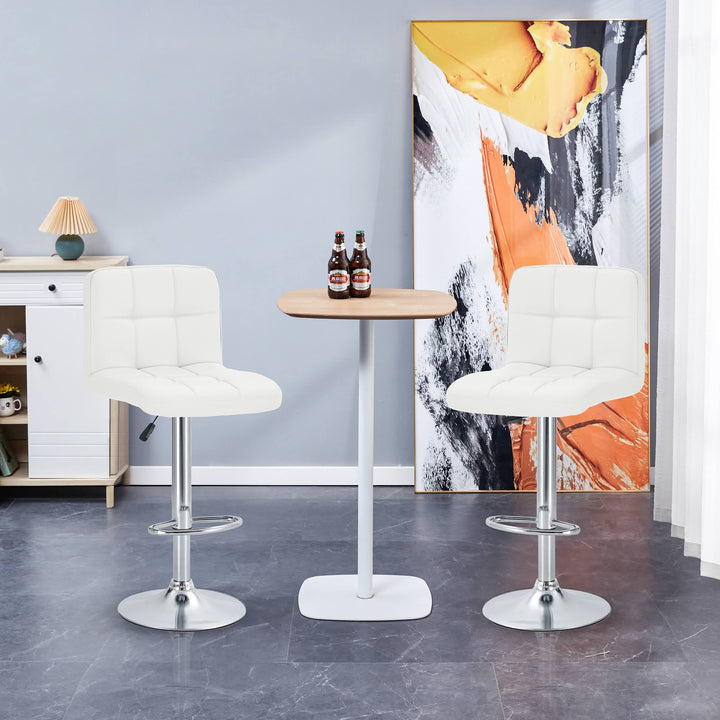 Mirage Chrome Couture Counter - Set of Two Stools // White