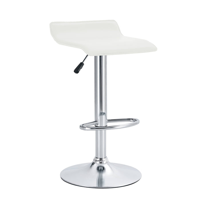 Finesse Decor Zenith Chrome Elegance Counter Set of Two Stools // White