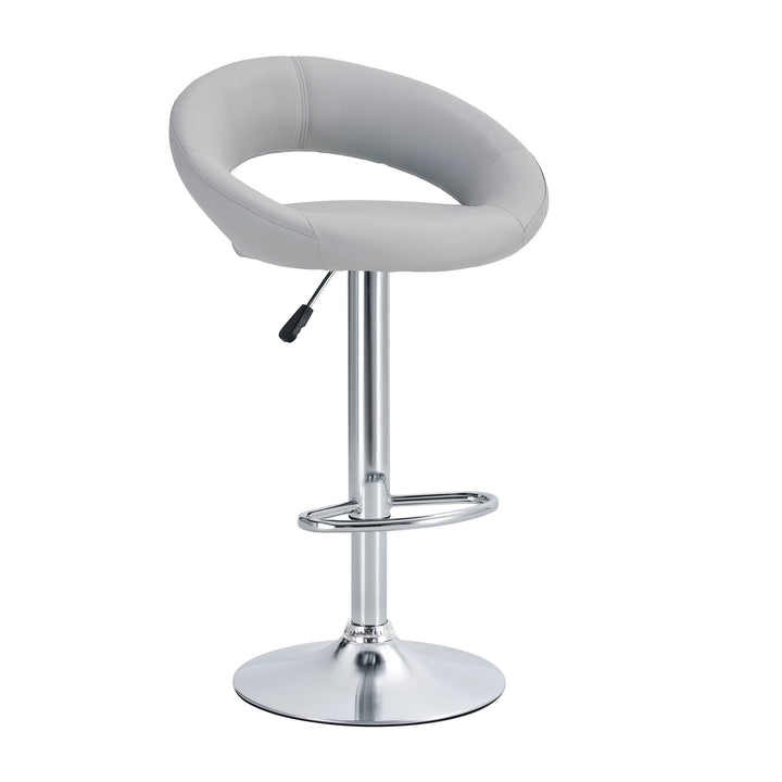 Opulent Orbit Chrome Swivel - Set of Two Stools // Gray