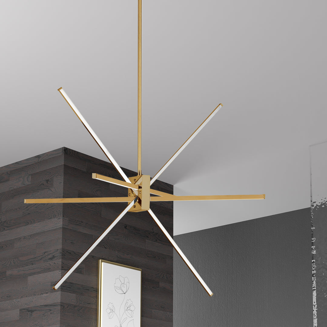 Dainolite 46W LED Aged Brass Pendant with White Acrylic Diffuser