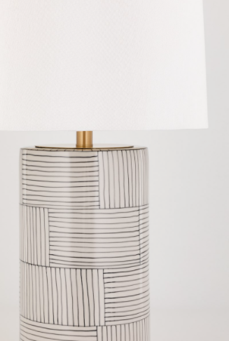 Borneo Table Lamp - Aged Brass/Stripe