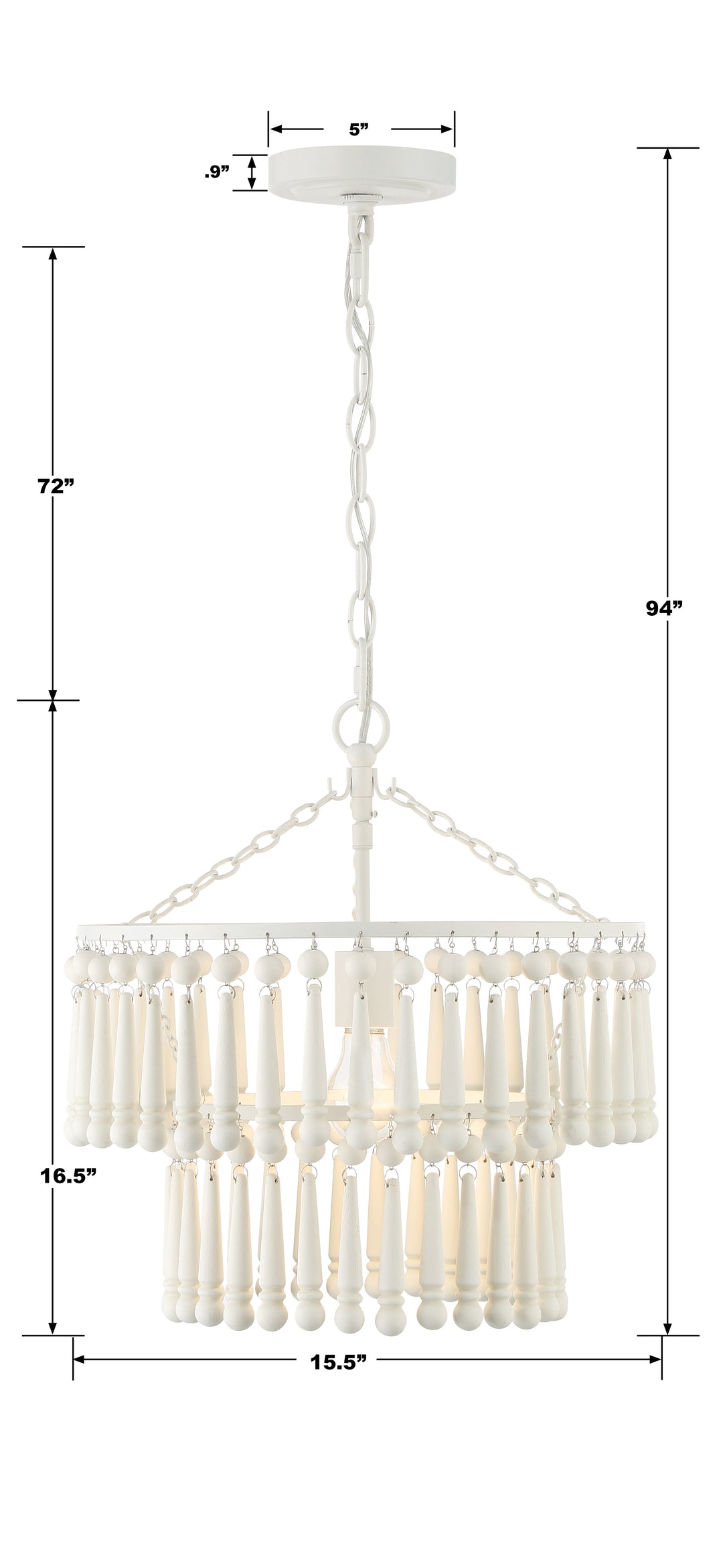 Crystorama Tiana 1 Light Matte White Pendant