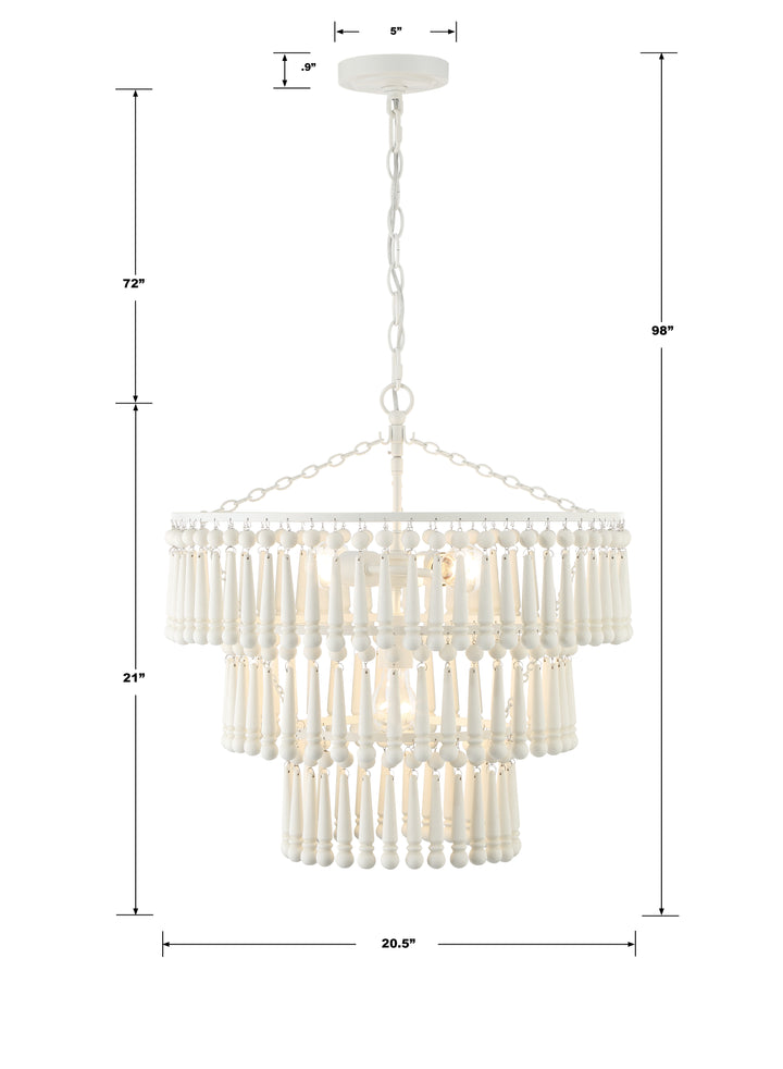 Crystorama Tiana 3 Light Matte White Chandelier