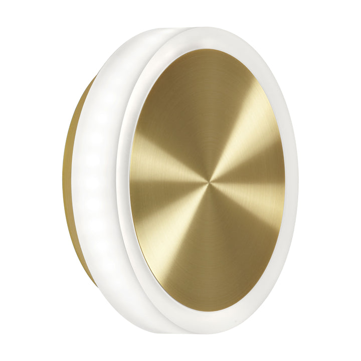 Dainolite 12W Aged Brass Wall Sconce w/ Frosted Acrylic Diffuser