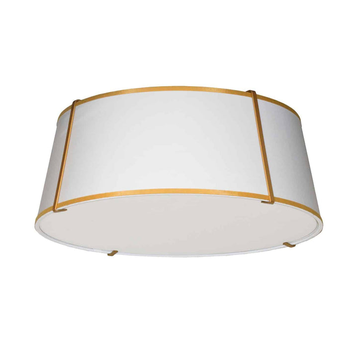 Dainolite 4 Light Trapezoid Flush Mount Gold & Black Shade w/White Fabric Diffuser