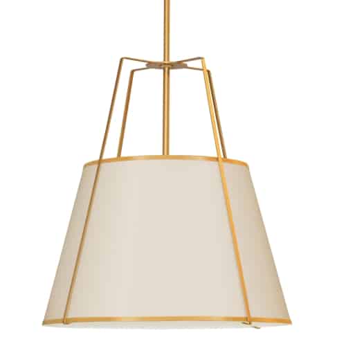 Dainolite 4 Light Trapezoid Pendant Cream Shade w/ White Fabric Diffuser