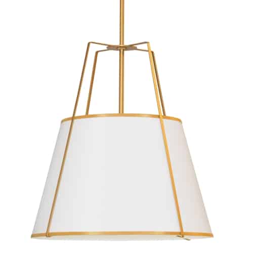 Dainolite 4 Light Trapezoid Pendant Cream Shade w/ White Fabric Diffuser