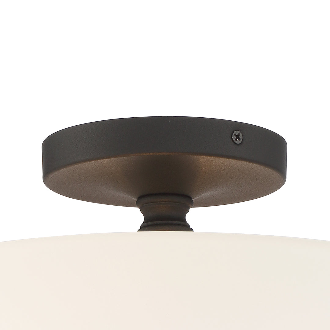 Crystorama Travis 2 Light Black Forged Semi Flush Mount