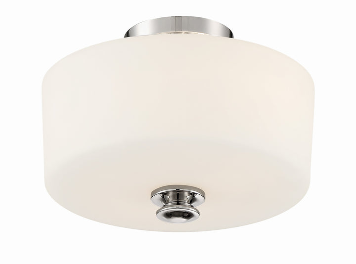 Crystorama Travis 2 Light Black Forged Semi Flush Mount