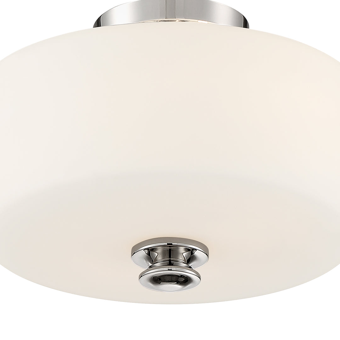 Crystorama Travis 2 Light Black Forged Semi Flush Mount