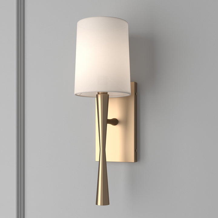 Crystorama Trenton 1 Light Aged Brass Sconce