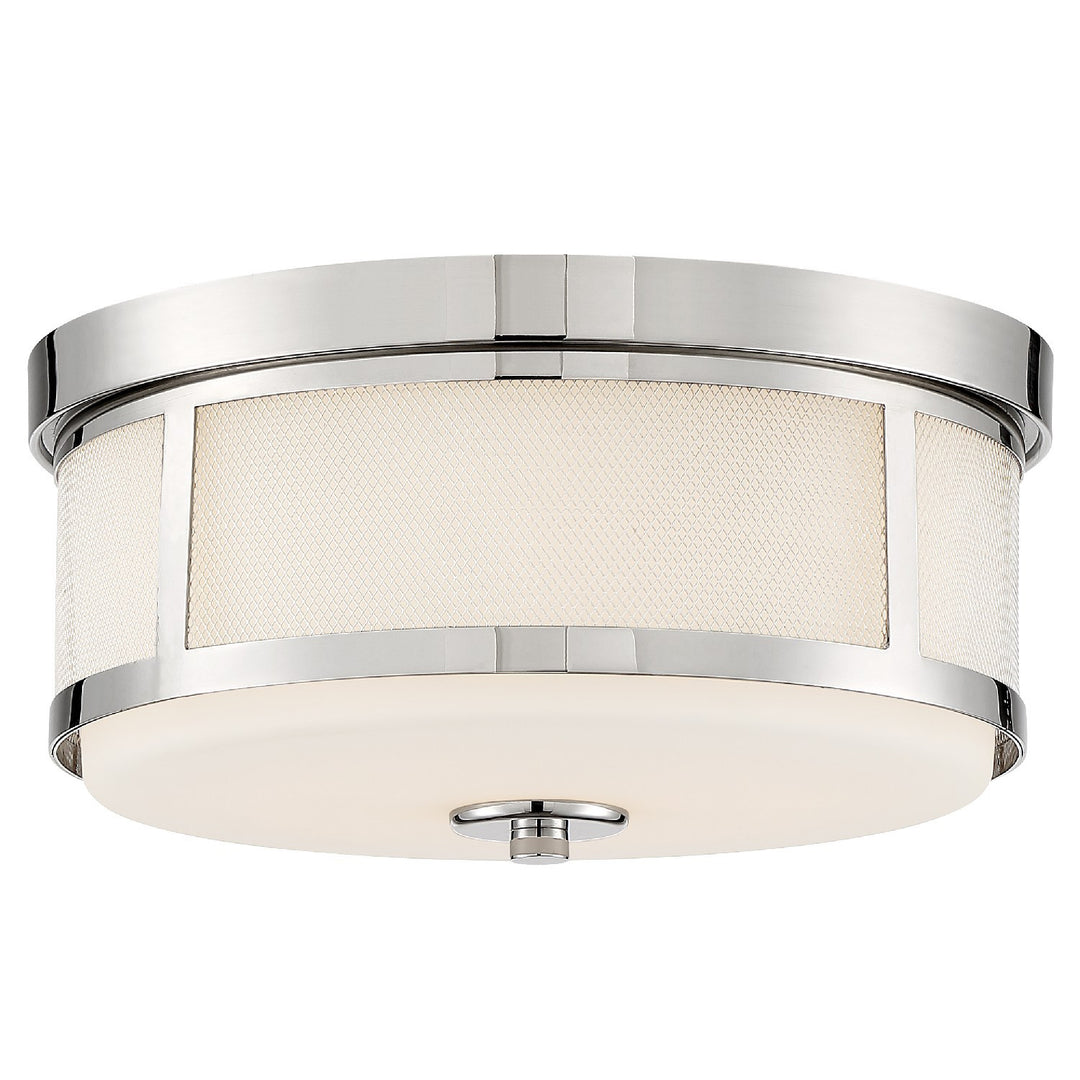 Crystorama Trevor 2 Light Polished Nickel Flush Mount