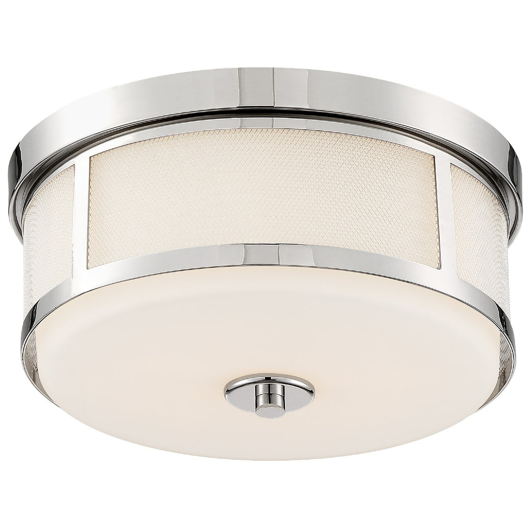 Crystorama Trevor 2 Light Polished Nickel Flush Mount