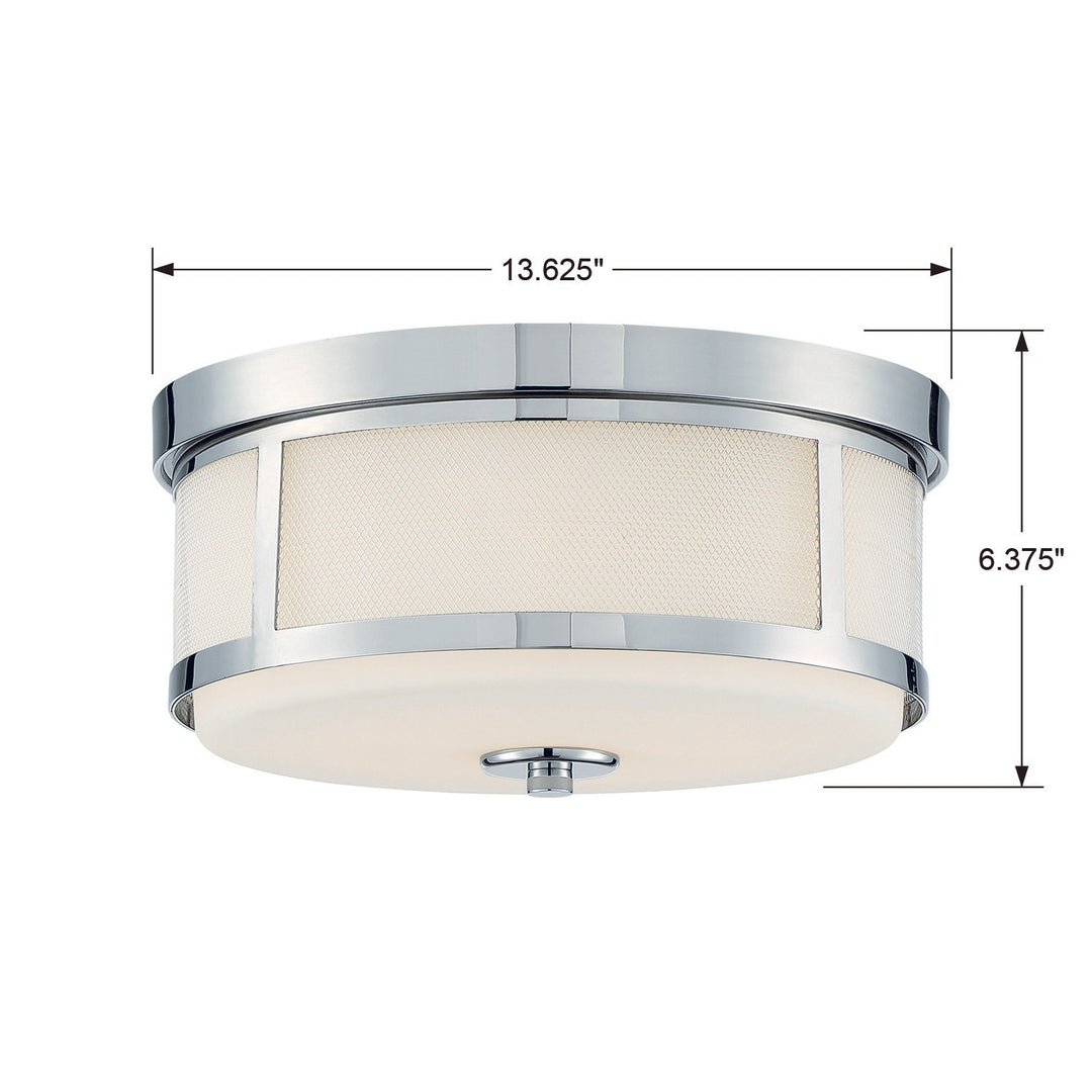 Crystorama Trevor 2 Light Polished Nickel Flush Mount