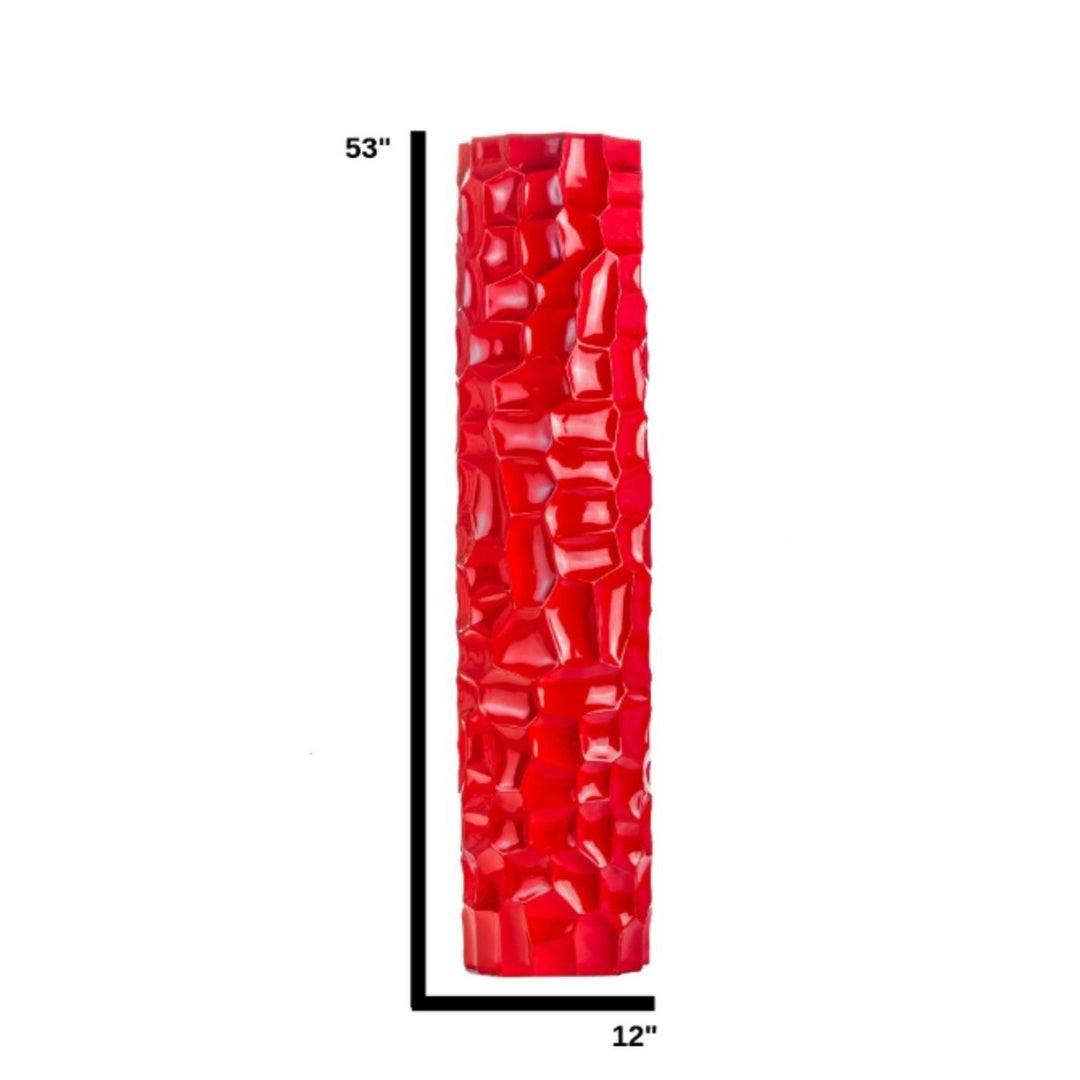 Textured Honeycomb Vase // Red, 52"