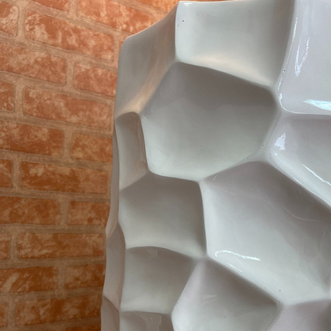 Textured Honeycomb Vase // White, 36"