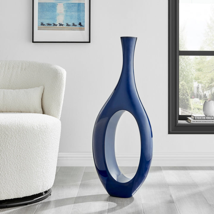 Finesse Decor Trombone Vase // Large Navy Blue