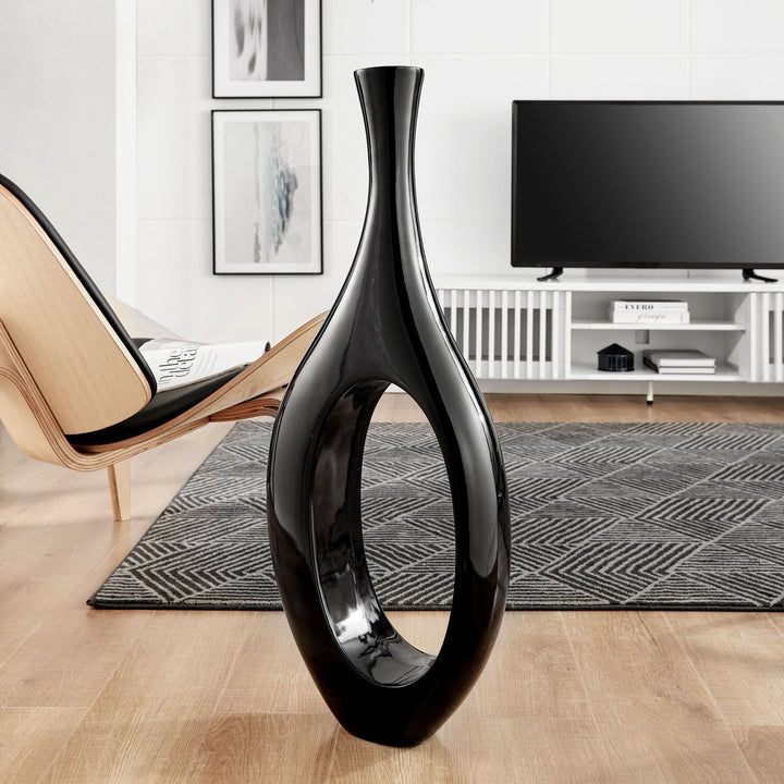 Finesse Decor Trombone Vase // Small Black