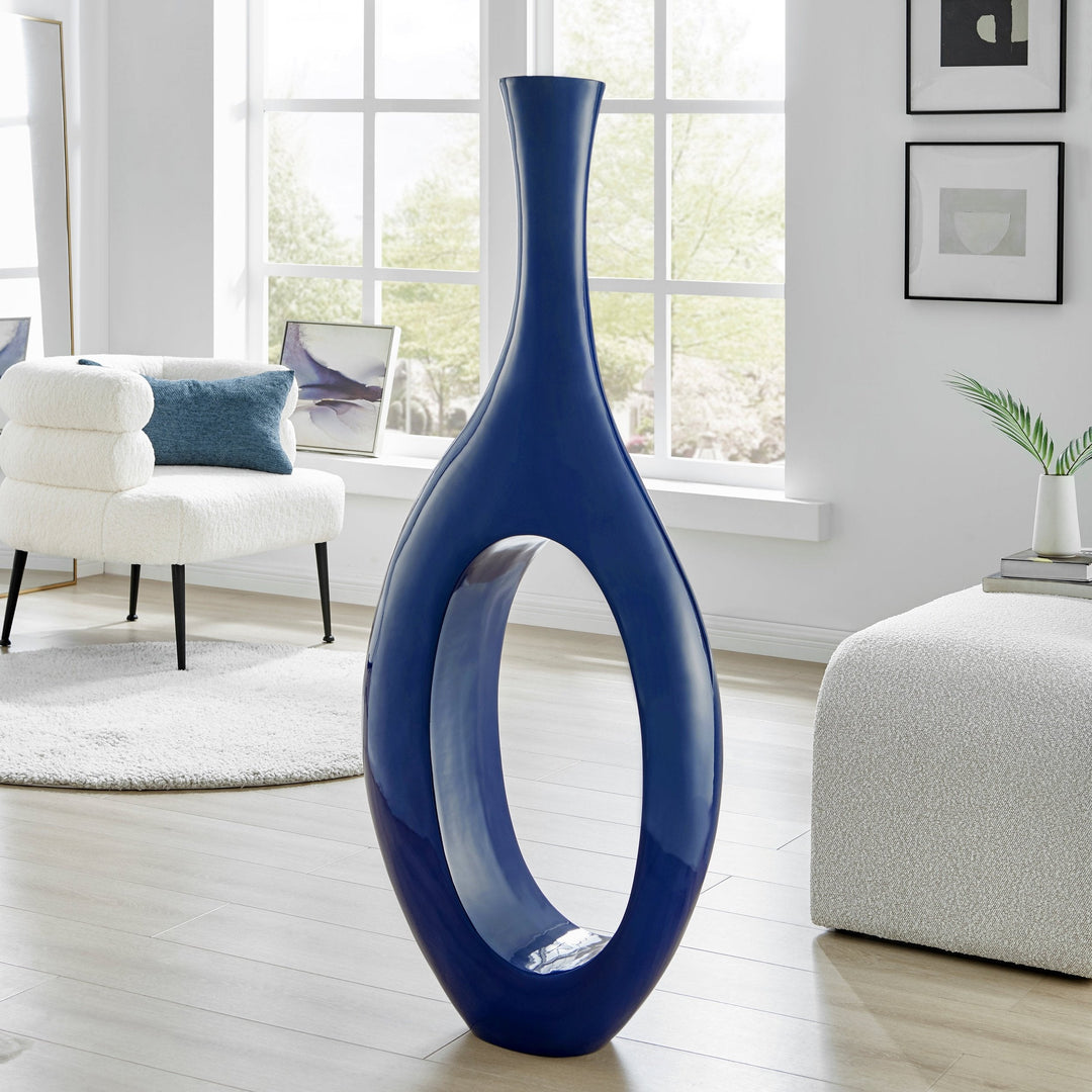 Finesse Decor Trombone Vase // Small Navy Blue