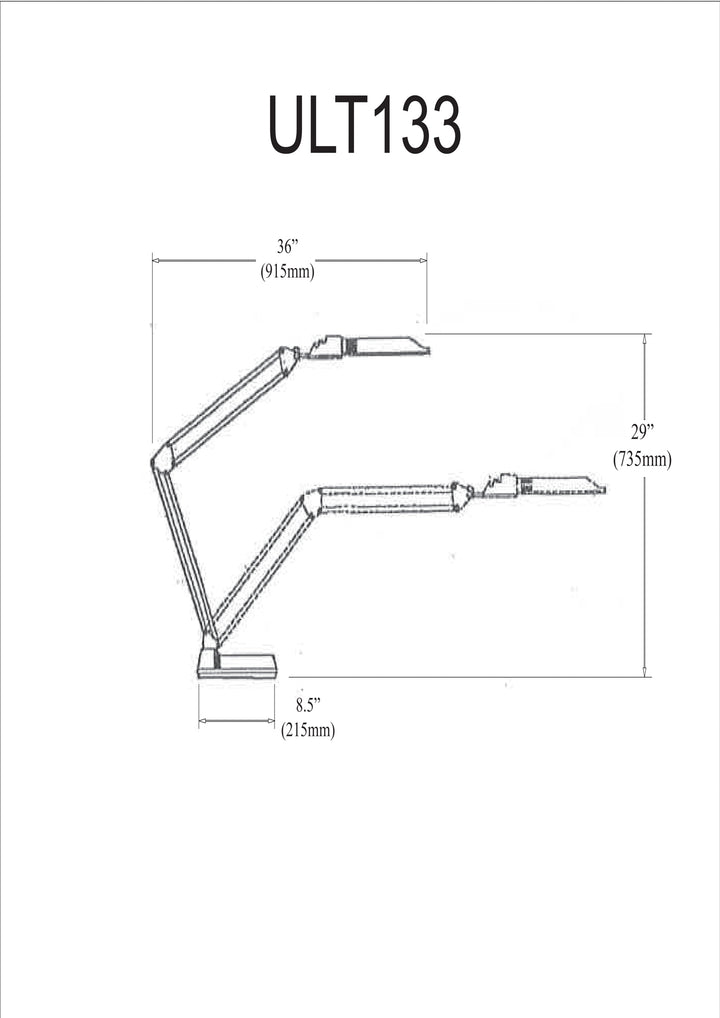 Dainolite Fluorescent Spring Balanced Arm Desk Lamp, 36" Reach, comes with 13W Fluorescent Bulb