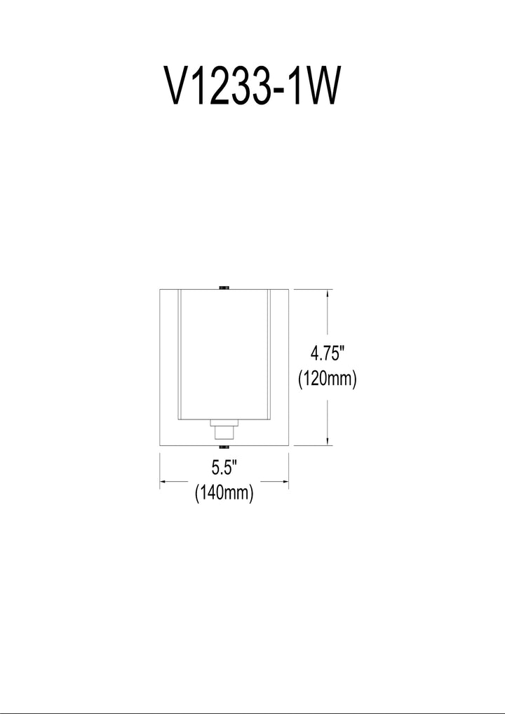 Dainolite 1 Light Vanity, Polished Chrome, Frosted White Glass Shade