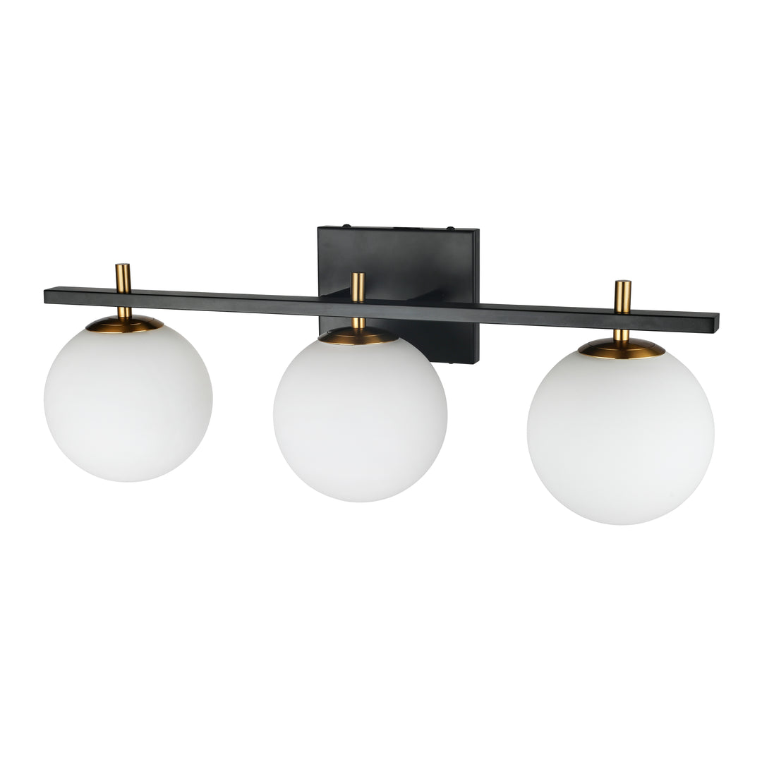 Dainolite 3 Light Halogen Vanity, Matte Black