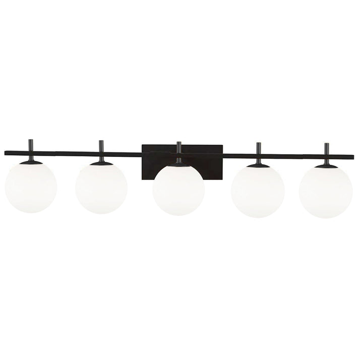 Dainolite 5 Light Halogen Vanity, Matte Black