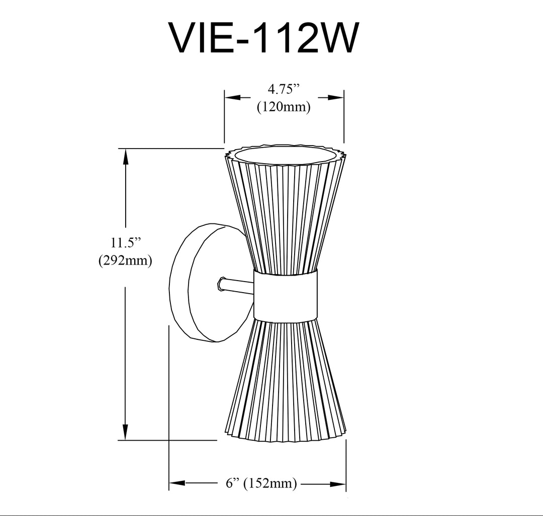 Dainolite 2 Light Incandescent Vanity Aged Brass with Clear Ribbed Glass