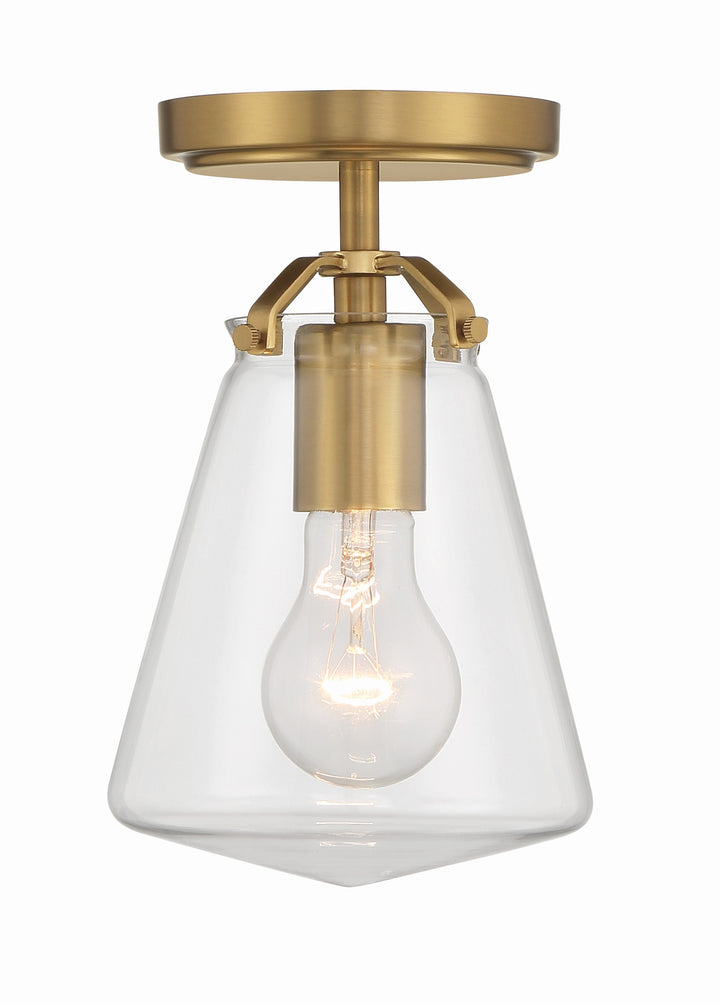 Crystorama Voss 1 Light Luxe Gold Semi Flush Mount