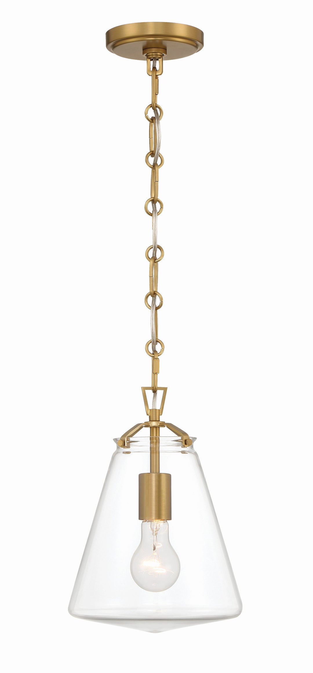 Crystorama Voss 1 Light Luxe Gold Mini Pendant