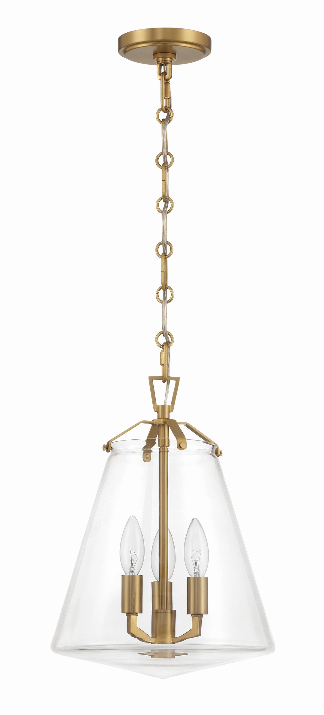 Crystorama Voss 3 Light Luxe Gold Mini Chandelier